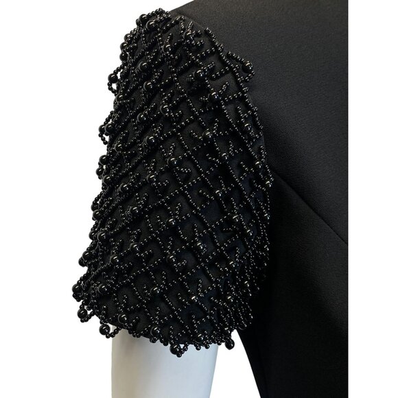 Vintage Womens Black Dress Donna Morgan Petites size 6 Wedding Cocktail Elegant - Picture 2 of 9